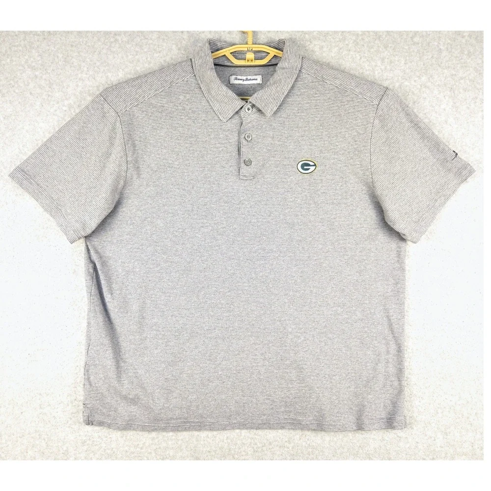 Tommy Bahama‎ Green Bay Packers Polo Shirt Striped NFL Football XL